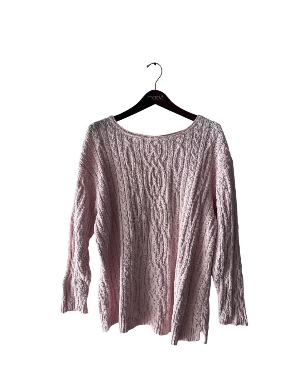 J.Jill Womens Classic Knit Pink Cable Knit Sweater Size 2X